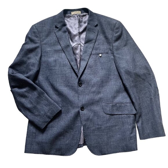 Haupt Mens Blazer 2-Button Gray Checkered Pattern Size 52 - Picture 1 of 14
